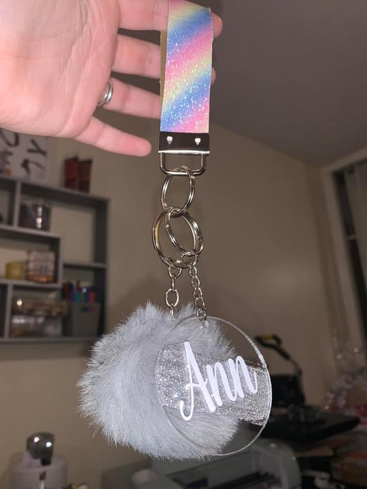 Keyrings (with Pom Pom and wristlet)