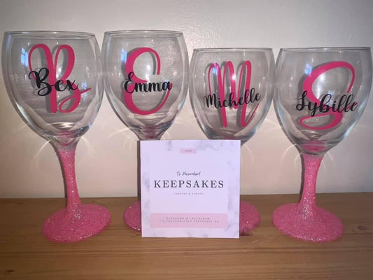 Wine glass (with glitter stem)