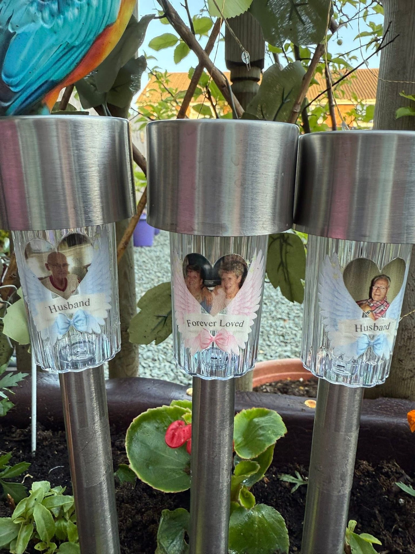 Memorial Garden Lights with Photo.