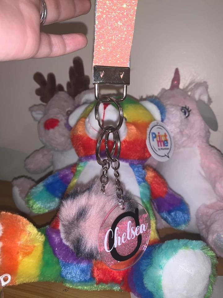 Keyrings (with Pom Pom and wristlet)