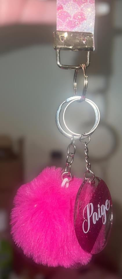 Keyrings (with Pom Pom and wristlet)